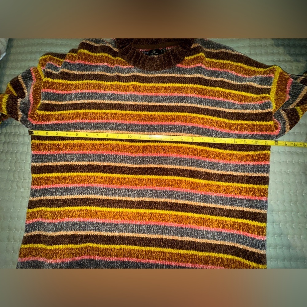 Volcom bubbletea dress, dark chocolate, pink yellow striped. Size XL Super soft - Picture 5 of 12